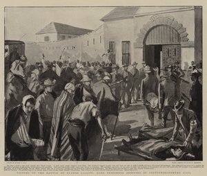 Opfer der Schlacht von Elands Laagte, Buren-Gefangene kommen im Gefängnis von Pietermaritzburg an