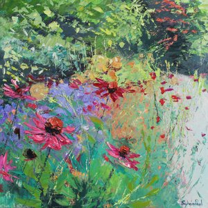 Echinacea im Beet, 2025 von Sylvia Paul