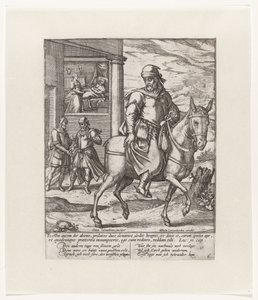 Der barmherzige Samariter bezahlt den Wirt (Gleichnis vom barmherzigen Samariter) von Symon Novelanus