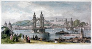 Ansicht der Hängebrücke in Chelsea, London, 1852