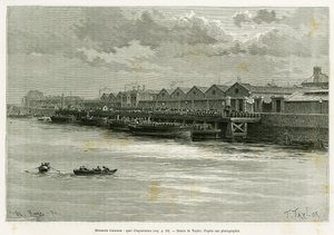 Guinness-Brauerei, Exportdock. Gravur von Taylor zur Illustration der Geschichte Trois mois en Irlande
