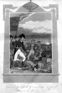 Leutnant Yeo tötet den Gouverneur und nimmt das Fort von Muros an der spanischen Küste, 1816 von T. Wallis