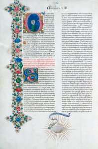 Illuminierte Manuskriptseite aus Decameron, von Giovanni Boccaccio, Italienisch, ca. 1467