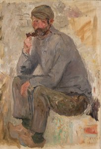 Sitzender Fischer mit Pfeife von Tadeusz Makowski