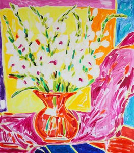 Lebendiger Gladiolus in Vase von Tamara Jare