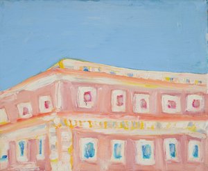 Lebendiges pinkes Gebäude von Tamara Jare