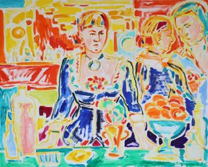 Lebendige Frauen am Tisch von Tamara Jare