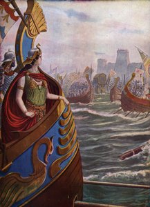 Antike, Römischer Bürgerkrieg: Die ägyptische Königin Kleopatra VII. bei der Schlacht von Actium, 31 v. Chr.