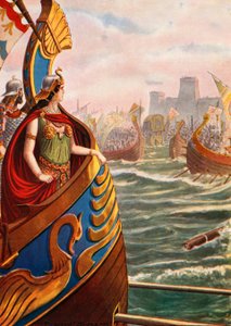 Kleopatra in der Schlacht von Actium von Tancredi Scarpelli