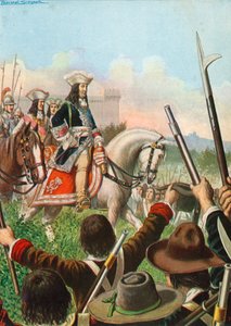 Kriegserklärung zwischen Piemont und Frankreich wird von den Untertanen von Viktor Amadeus mit Freude aufgenommen von Tancredi Scarpelli