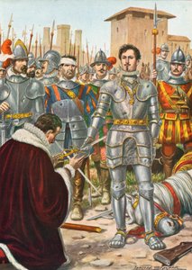 Franz I. von Frankreich gefangen in der Schlacht von Pavia 1525