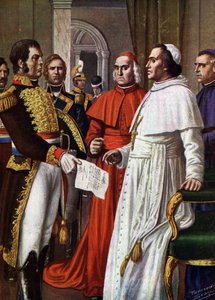 Papst Pius VII., Gefangener im Schloss von Fontainebleau, unterzeichnete am 25.01.1813 das Konkordat von Fontainebleau
