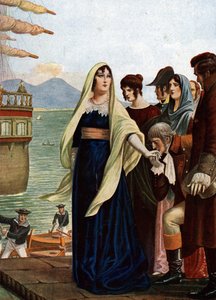 Königin von Neapel Marie Caroline von Österreich flieht nach Sizilien während der französischen Besetzung