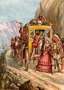 Rothäute greifen einen Wagen an