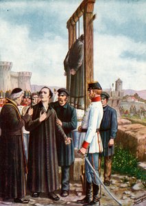 Die Märtyrer von Belfiore: Don Enrico Tazzolis letzte Momente, 1853 von Tancredi Scarpelli