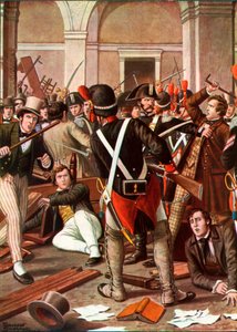 Der Aufstand der Studenten der Universität Turin, 1821 von Tancredi Scarpelli