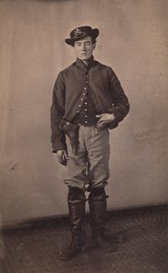 Union-Kavalleriesoldat mit Pistole im Holster, 1861-65