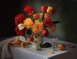 Lebendiges Blumenstillleben von Tatyana Skorokhod