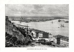 Zusammenfluss von Oka und Wolga, Russland, 1879