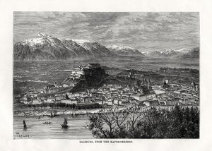Salzburg, vom Kapuzinerberg, Österreich, 19. Jahrhundert