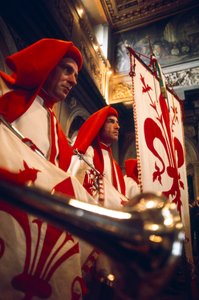 Trompeter spielen bei einer Zeremonie, Florenz
