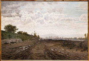 Ein Morgen am Fluss Arno. Sandgräber am Arno (um 1868) von Telemaco Signorini