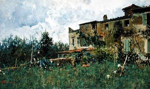 Sommerschauer in Settignano von Telemaco Signorini