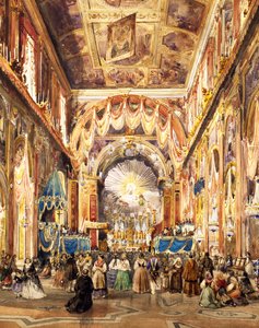 Innenraum der Kirche San Paolo Maggiore in Neapel zum hundertjährigen Jubiläum des Heiligen Cajetan von Teodoro Duclere