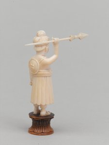 Schwarzer Bauer, Schachfigur, Indien, ca. 1820