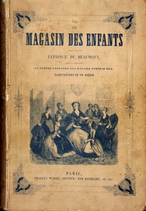Haushälterin umgeben von jungen Mädchen - in „Der Kinderladen“ von Mme Leprince de Beaumont, ill. Guerin, Waree