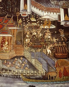 Gießen von Buddha-Bildern während der Sukhothai-Ära von Thai School