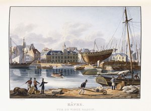 Le Havre, gesehen vom alten Dock, 1823-1826 von Thales Fielding