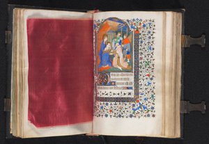 Stundenbuch Gebrauch von Paris: Fol. 66v, dekorierter Rand, ca. 1420