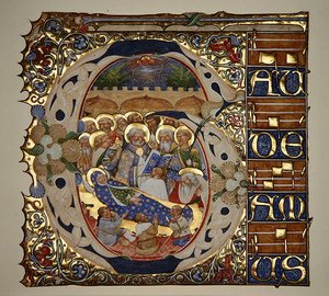 Marley Cutting IT.18 Entschlafung der Jungfrau, aus einem Graduale von Santa Mattia in Murano, Venedig, ca. 1450