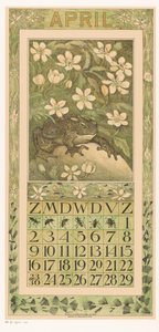 Kalenderblatt April mit Frosch von Theo van Hoytema