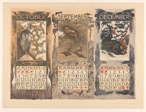 Kalender für Oktober, September und Dezember 1903