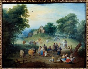 Landschaftsszene. Gemälde von Theobald Michau (1676-1765)