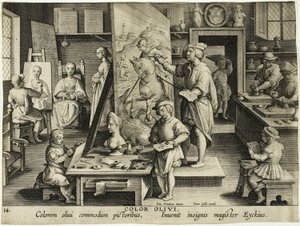 Die Erfindung der Ölmalerei von Theodoor Galle