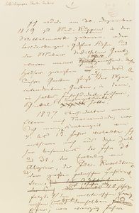 Seite aus Fontanes Autobiografie von Theodor Fontane