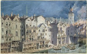 Feuer am Pont aux Meuniers im Jahr 1621