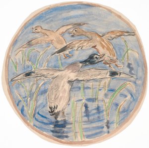 Aufsteigende Enten (Entwurf für die Dekoration einer Keramikschale)