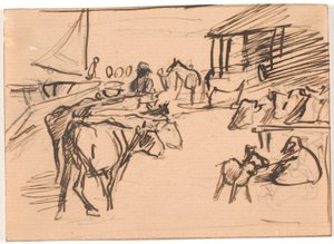 Verladung von Vieh aus dem Hafen von Kastrup von Theodor Philipsen