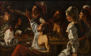 Karten- und Backgammonspieler. Streit über Karten, 1620-1629