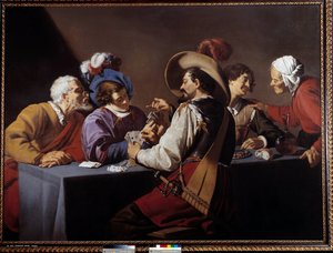 Kartenspieler, das Brelan von Theodor Rombouts