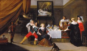Die Kartenspieler (Backgammon-Spieler) - Kartenspieler, von Theodor Rombouts (1597-1637). Öl auf Leinwand, ca. 1620-1630. Residenzgalerie Salzburg von Theodor Rombouts