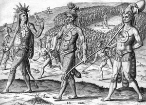 Indische Potano Utina und ihre Truppen von Theodor de Bry
