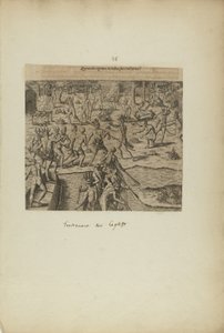 Quomodo Captivos in Reditu Suo Tractarint(?) (aus dem Buch, Americae, Teil drei) von Theodor de Bry
