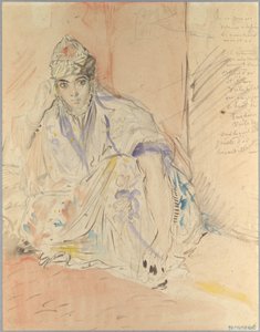 Jüdische Frau aus Algier, auf dem Boden sitzend von Théodore Chassériau