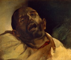 Kopf eines guillotinierten Mannes (Le guillotine), von Jean-Louis Theodore Gericault (1791-1824)