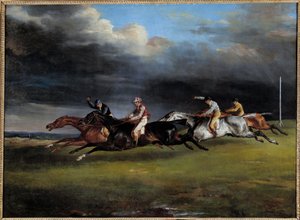 Pferderennen sagt das Derby in Epsom von Theodore Gericault